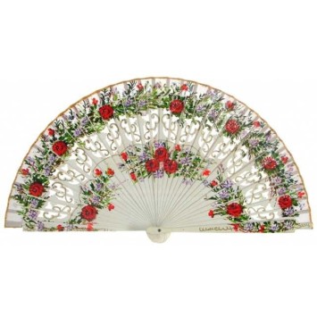 Abanico madera dos caras 23CM