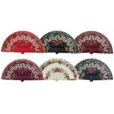 Abanico madera dos caras 23CM