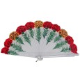 Abanico madera claveles 23CM