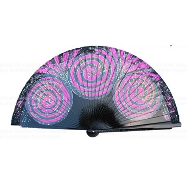 Abanico de madera pintado 23CM