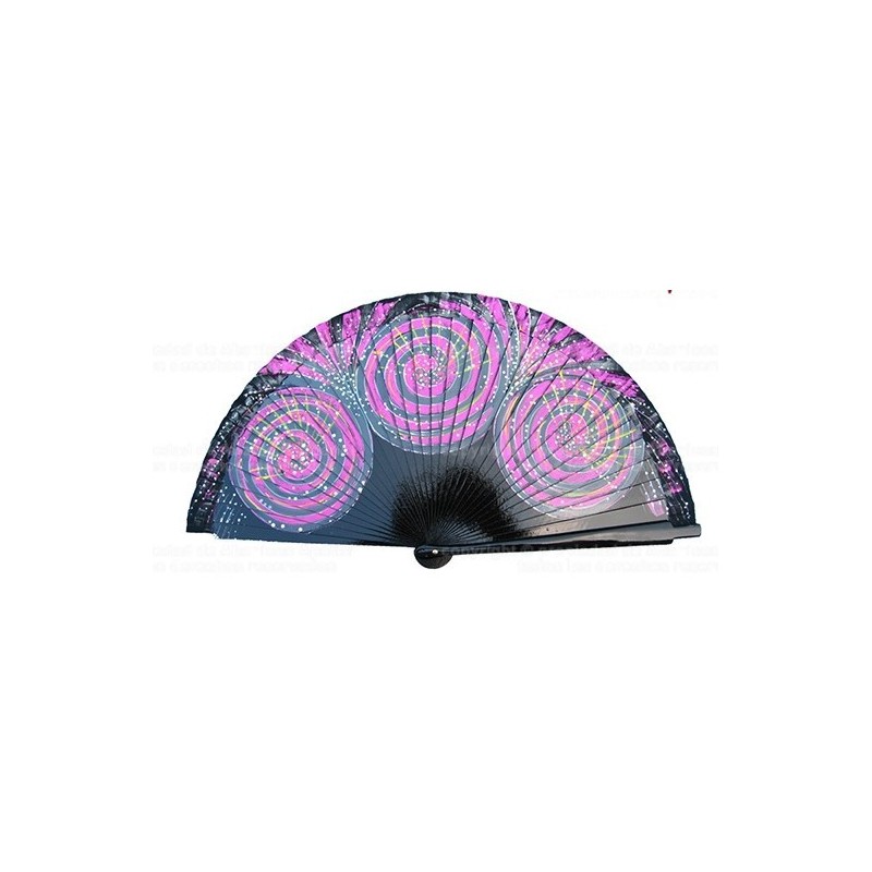 Abanico de madera pintado 23CM