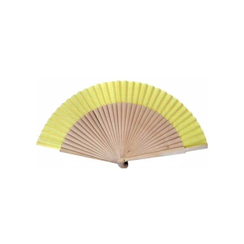 Abanico madera natural tela 23cm