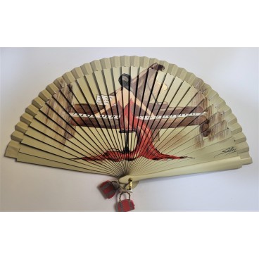 Abanico de madera pintado 21CM