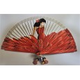 Abanico de madera pintado 21CM Abanico de madera pintado 21CM