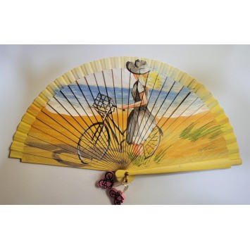 Abanico de madera pintado 21CM